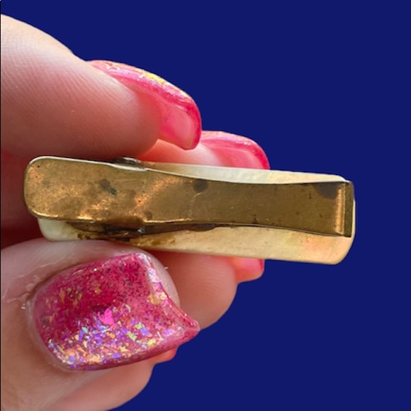 1930s antique tie clip mother of pearl vintage mens accessories tie tack - Picture 3 of 5